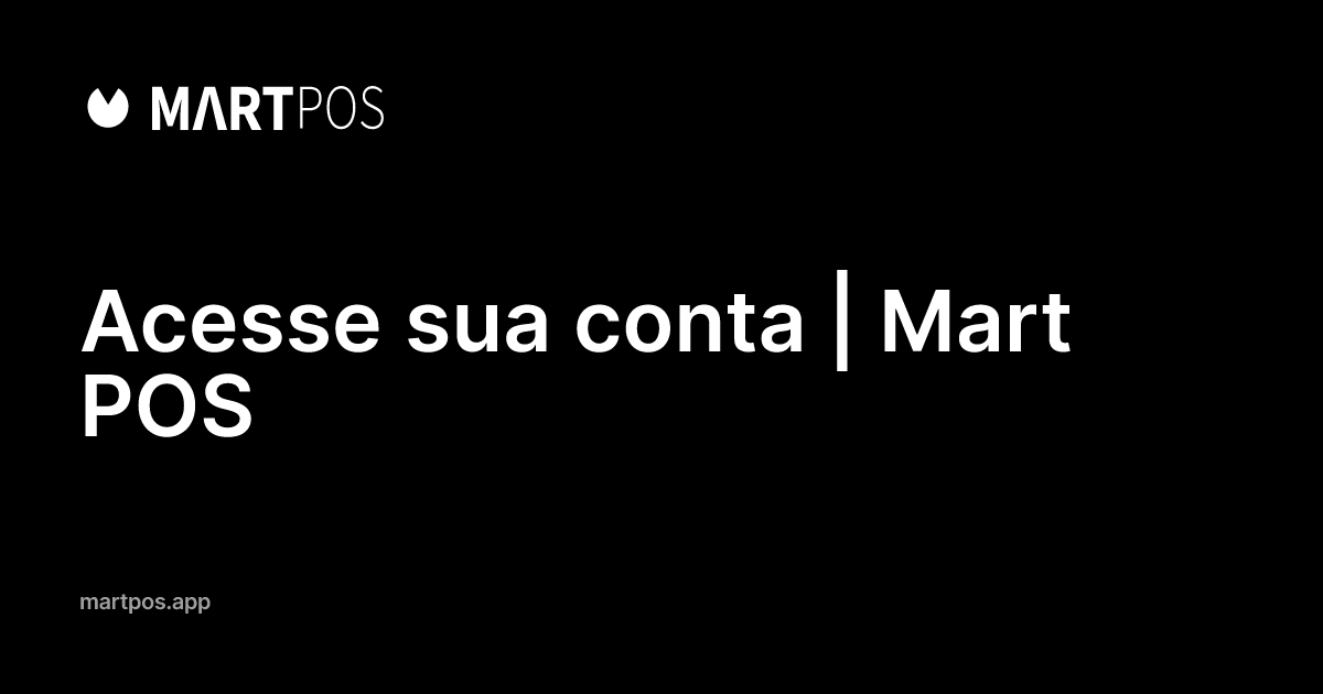 Iniciar Sessão | Mart POS